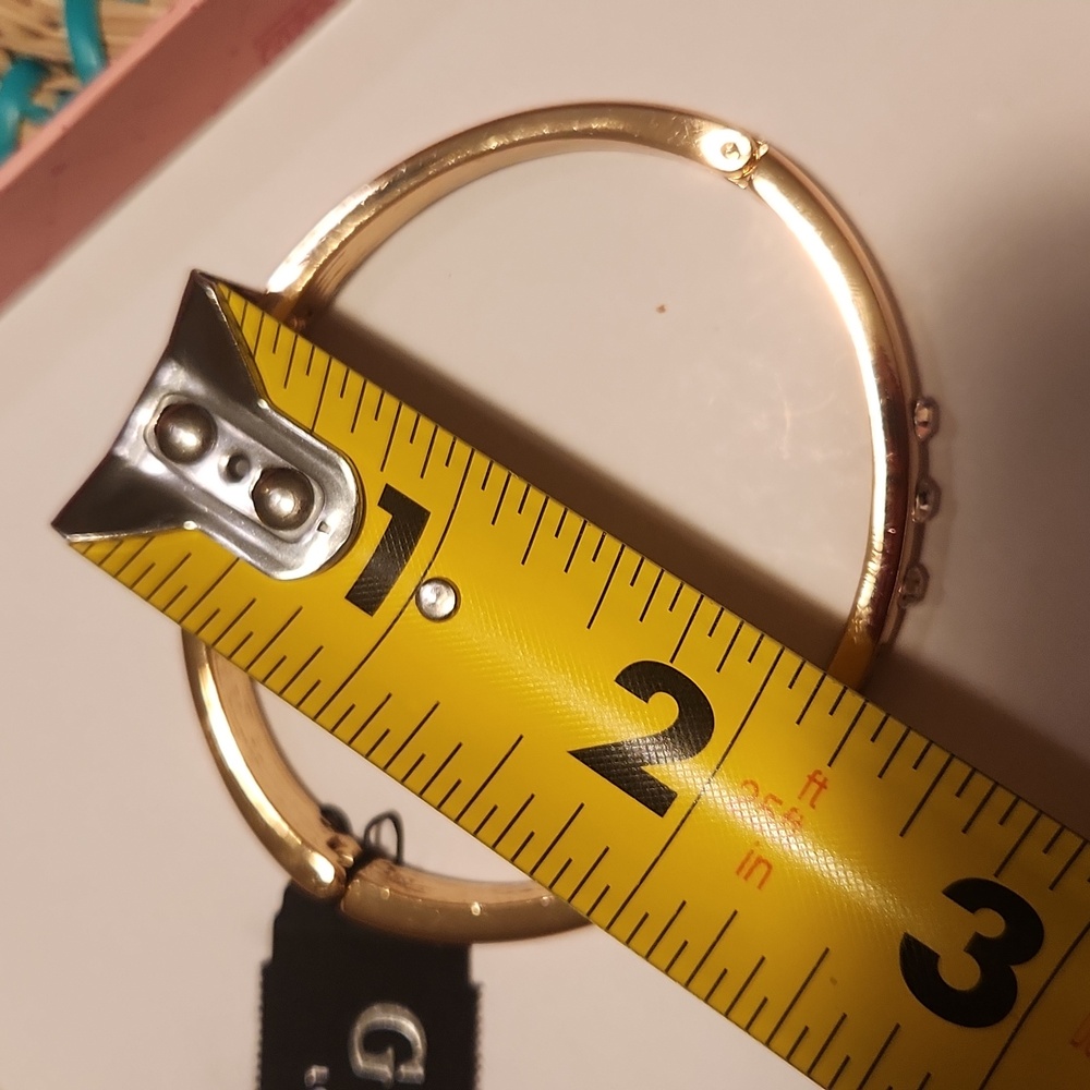 GUESS Gold Bracelet with Clear Stones Logo Accent - Picture 5 of 16